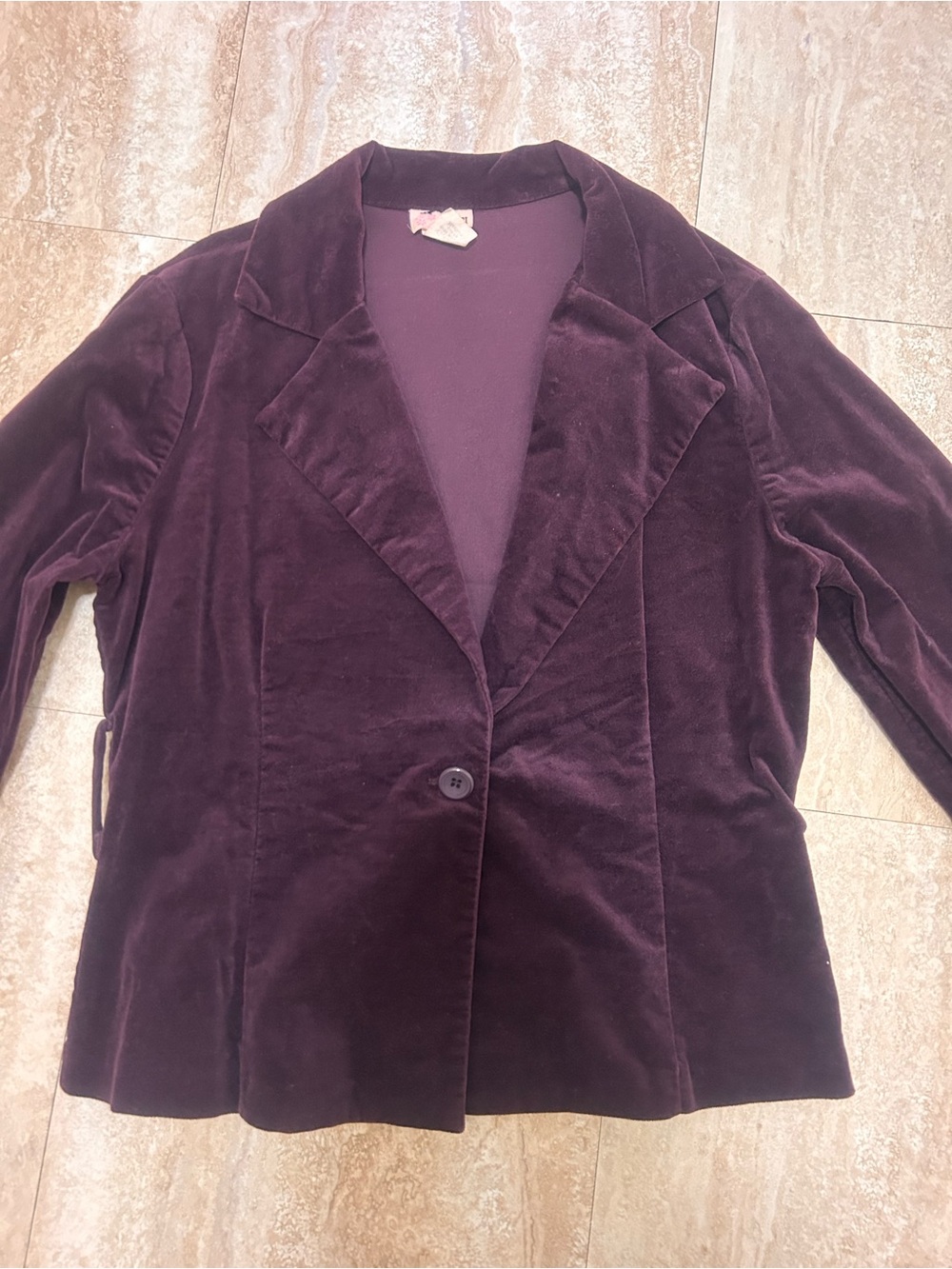 Velvet single-button blazer - Picture 3 of 8